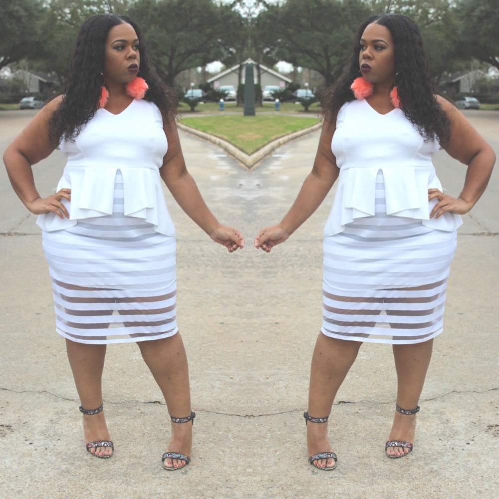 White Peplum Dress